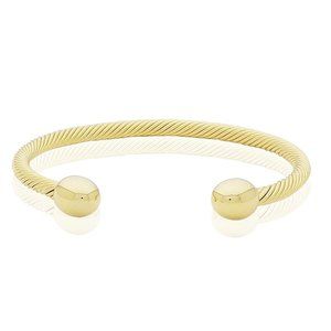 Gold Tone Magnetic Traditional Ball Bracelet Energy Cuff Bangle